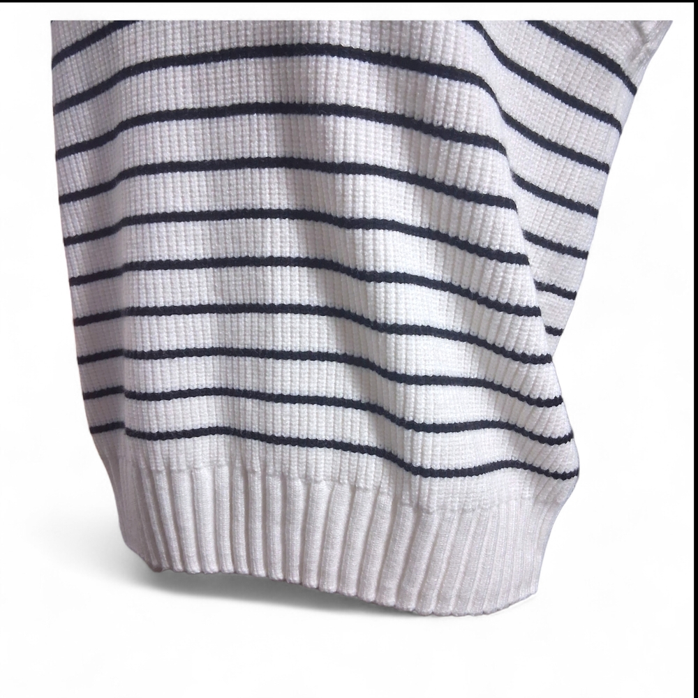 V-Neck Striped Knit Sweater Vest Womens Size Small - Picture 4 of 9